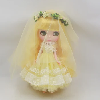 Oblačila za Blyth lutka barvita poročno obleko s tančico 1/6 30 cm ledeno skupno čipke obleko dekle darilo