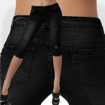 Do leta 2020 S-5XL Plus Velikost Kavbojke Žepi Poletje Suh Denim Jeans za Ženske Vintage Oprana Nove Priložnostne Jean Hlače Odrezana Hlače
