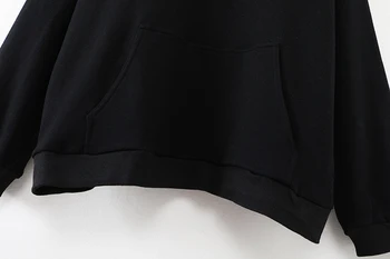 Oversize dekleta črni bombaž hoodies 2020 modne dame mehko svoboden puloverji priložnostne ženski ulične hoodie elegantna pulover ženske
