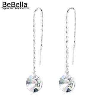 BeBella okroglo obliko dangler uhani načrta za ženske, narejene s Kristali Swarovski za ženske, darilo