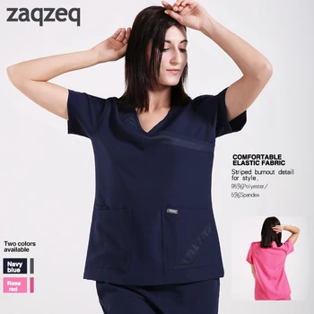 Zaqzeq/TanHe 2020 ženska Moda in Ženske Uniforme/ Spa Tunics/ Kozmetičarka, Oblačila Kratek Sleeve Zgornji del + Hlače