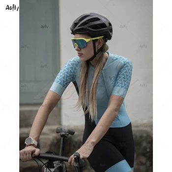 Kafitt svetlo modra profesionalna Nekaj kolesarjenje bo ustrezala Triatlon Nastavite skinsuit Maillot Ropa Ciclismo Kolesarski Dres ženske kolesarski komplet