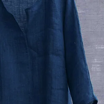Bluzo Ženske Bombaž Trdna Blusas Mujer De Moda 2019 5XL Plus Velikost Kratko Dihanje Udoben Haut Femme Dolg Rokav Priložnostne Bluzo Z4
