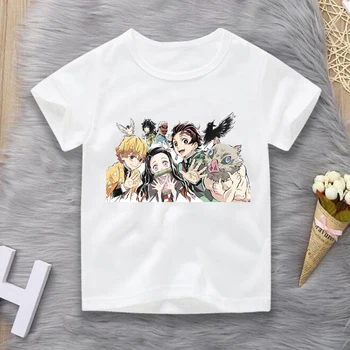 Demon Slayer T Shirt vrhovi Otroci, Risanka Rezilo Duh Graphic T-shirt Kimetsu Ne Yaiba Anime Demon Rezilo Tshirt Otroci Oblačila