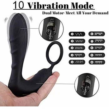 Brezžični Daljinski upravljalnik z Vibrator obroč Silikonski Analni Butt Plug Za Moške Nekaj Prostate Masaža Sex Igrača Penis Usposabljanje Obroč