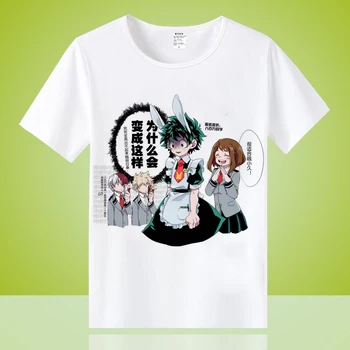 Visoko-Q Unisex Anime Cos Moj Junak Univerzami bakugo katsuki OCHACO URARAKA Priložnostne Bombaža T-Shirt Tee T Majica