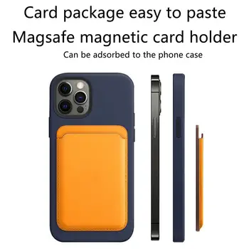 Za iphone 12 magsafe kartice sim prvotno Magnetni usnjeno držalo za iphone 12 pro max 12 mini denarnice kartico vrečko funda primeru