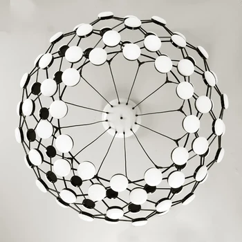 Italija Kreativne Okrogli LED Obesek Luči Post-moderno Črno Bel Vzmetenje Lučka Dinning Restavracija Obesek Lučka Lustre