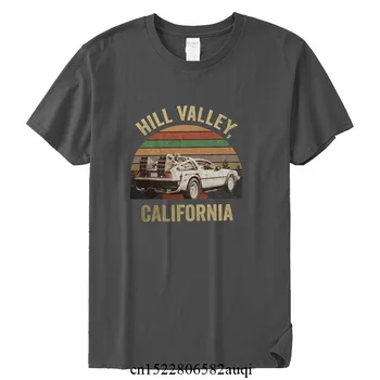 Hill Valley v Kaliforniji Moških Bombaž Tiskanje Majice s kratkimi rokavi Ženske Priložnostne 90. letih Slog Filma Nazaj V Prihodnost Vrhovi Tee,Padec Ladijskega prometa