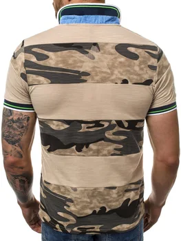 Blagovne znamke Moške Prikrivanje PoloShirts 2019 Novih moških Trak Majice Priložnostne Slim Fitnes Klasične majice novo Homme Vojske Zeleni VRHOVI Camisa
