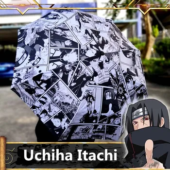 Anime NARUTO Uchiha Itachi Cosplay Rekviziti Dežnik Kakashi 3D Tiskanja Risanka Vzorec Kovinsko Črna Lepila Suncobran Otroci Odraslih Dežnik