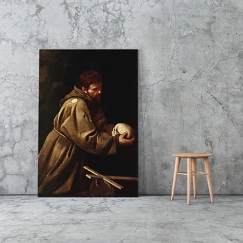 Frančišek v Molitvi Caravaggio Platno plakat Slikarstvo wall Art dekor Dnevna soba, Spalnica Študija Doma Dekoracijo Fotografij