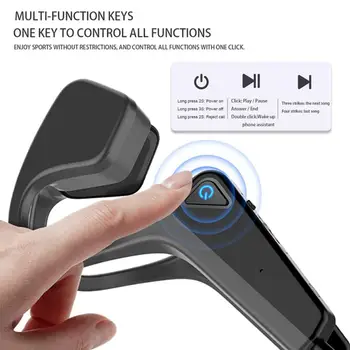Kostno Prevodnost Slušalke Bluetooth Brezžične Športne Slušalke IP56 Stereo Slušalke za prostoročno telefoniranje Z Mikrofonom Za Vožnjo