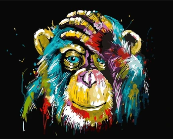 DRAWJOY Uokvirjena Živali DIY Barvanje Z Številkami Wall Art DIY Platno Oljna slika, Doma Dekor Za Dnevni Sobi, 40*50 cm