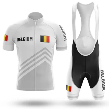 Novo leto 2020 Belgija Pro Team Kolesarski Dres Komplet Triatlon Kolesarske Hlače Meri Cestno Gorska Dirka ropa ciclismo hombre