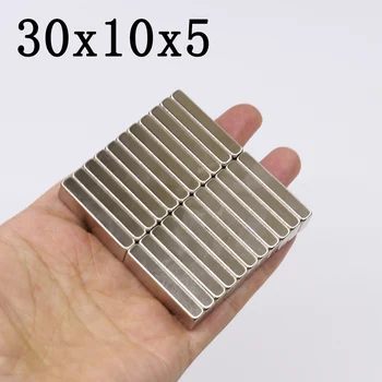 5/30/100 Kos 30x10x5 Blok Super Močan Magnet Močan Trajni Magnetni imanes NdFeB 30 mm x 10 mm x5mm