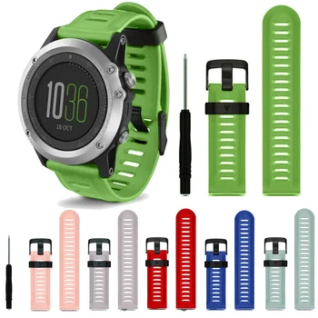 Zamenjava 19 Barvo Silikonski Watchband Horloge Bandjes Zapestnica +Watch Trak Orodje Saat Kordonu Silikon Za Garmin Fenix 3 Hr