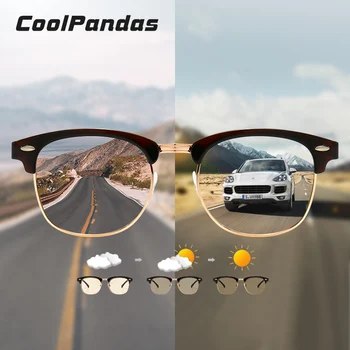 2021 Semi-Rimless Kvadratnih sončna Očala Moških Polarizirana Photochromic Ženske Vožnje Očala Trend Odtenki Očala gafas de sol hombre