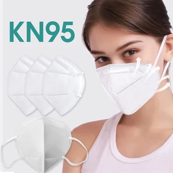 Maska KN95 Obraza Filtriranje Prahu Usta Maska za Zaščito Mascarillas 5-plast netkane Tkanine Non-enkratno Visi Uho Maske