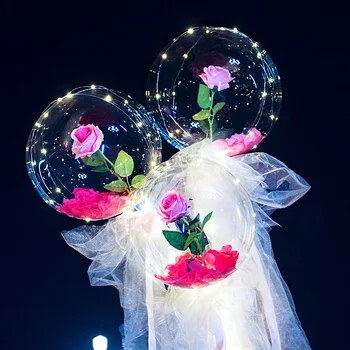 LED Svetlobna Balon Rose Šopek za Ženske Punco, Ženo Obletnica Festivala, Božični okraski, baloni