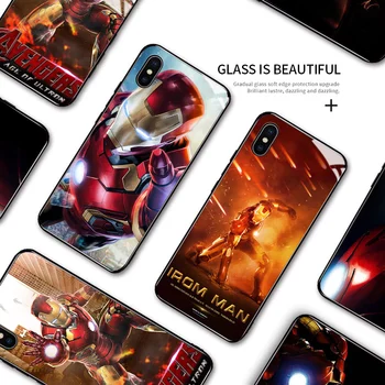 Za Samsung Galaxy A21S A11 A31 A51 A71 A42 5G Primeru Telefon Za fante Maščevalec Superheroj Ironman Kaljeno Steklo Primeru Zajema