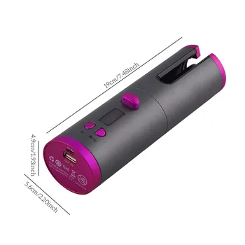 Sušilnik za lase, električni Akumulatorski Samodejno Lase Curler železa brezžični Curling Železa USB za Polnjenje Zraka Prikaz Temperature