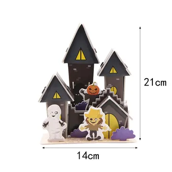 3d tridimenzionalne Sestavljanke Halloween Darilo Zabaviščni (Hiša strahov), otroške Igrače Puzzle Diy Papir Model Halloween Dekoracijo