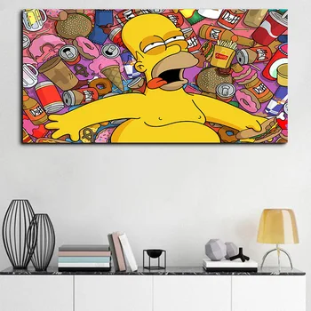 Simpsoning Abbey Bart Homer, Marge Platno Barvanje, Tiskanje Dnevni Sobi Doma Dekor Moderne Stenske Umetnosti Oljna Slika, Poster Umetnine
