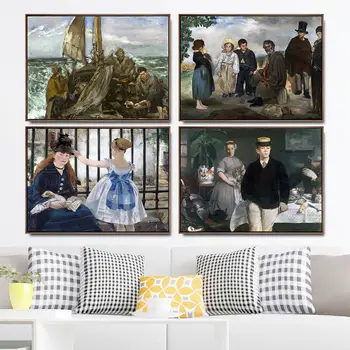 Doma Dekoracijo Umetnosti Stenske Slike Amo dnevno sobo, Poster Tiskanje Platno, Saj Paintingsn francoski Edouard Manet 2