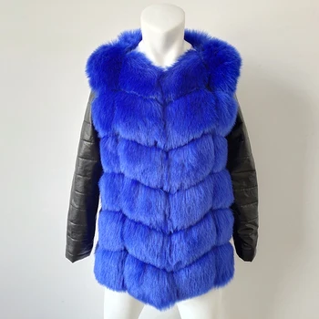 2018 nove visoke imitacije srebrna lisica krzno plašč PU rokavi topel zimski plašč fox plašč velik metrov suknji specializiranimi za umetno krzno plašč ženska krzna