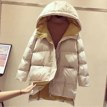 2020 Zimske Ženske Dolgo Hooded Suknjič Svoboden Bombaž Podloženi Ženski Plašč Visoke Kakovosti Toplo Outwear Parka