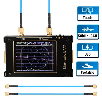 Vektorski Analizator Omrežja HF VHF UHF 50KHZ Antena Analyzer Digitalni LCD Zaslon Dotika Zaslona Merjenje Za S-A-A-2 NanoVNA V2