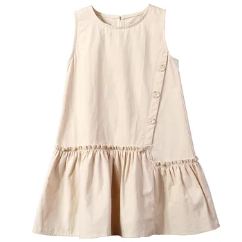 Bombaž Novo 2020 Poletje Najstnik Fant Obleke Za Dekle Elegantno Baby Oblačenja Otrok Ruffles Otroci Oblačila Dekleta 9 Do 14 Let