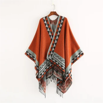 Mingjiebihuo Novi Evropski in Ameriški modni stil geometrijske barva imitacija udobno temperament toplo poncho šal šal