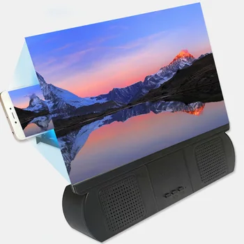 10palčni 3D Lupa z Bluetooth Zvočnik Filmov Ojačevalnik za IOS in Android Telefonov, Orodja, Pribor 215x186x28mm WWO