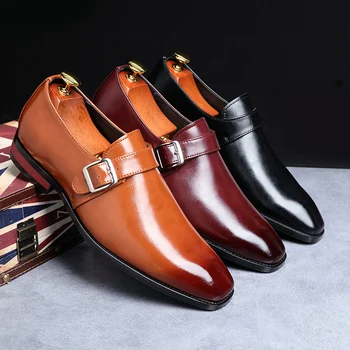 2020 novih Moških Obleko Čevlje Visoke Kakovosti Priložnostne Gospodje Slip-On Usnjeni Čevlji Formalno Čevlji Poslovnih Moških Loafers Velika Velikost 38