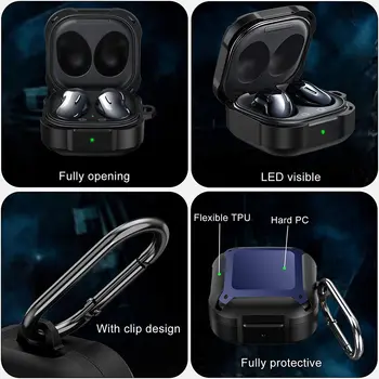 Primeren za Samsung slušalke Primeru slušalke zaščitnik Bumbar brsti live set slušalke za Samsung brsti živo Primerih iz ogljikovih vlaken