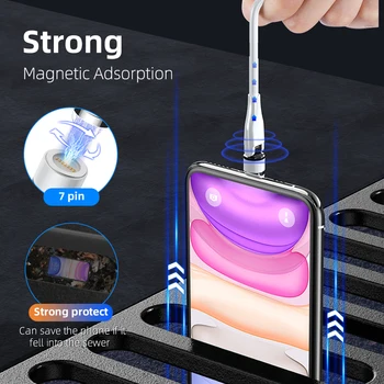 Vrtenje Magnetnih Kabel za iPhone Huawei Hitro Polnjenje Telefona Magneta Kabel Micro USB Tip C Magneta Kabel Mikro Polnilnik za Sinhronizacijo Podatkov