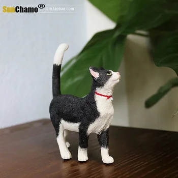 Novo Črno Bela Mačka Simulacije Mačka Model Lep Hišni Okras Avto Umetnosti Doma Dekoracijo Obrti Pribor Oprema Figurice
