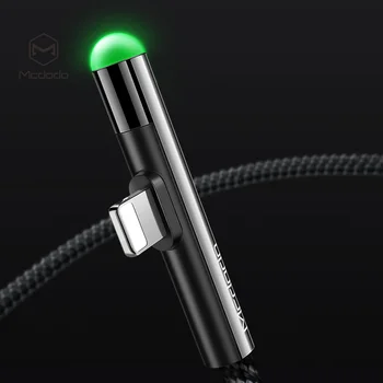 MCDODO Zelena LED Lučka Hitro, Polnilnik, USB Kabel - IPhone XS MAX X 8 7Plus 6