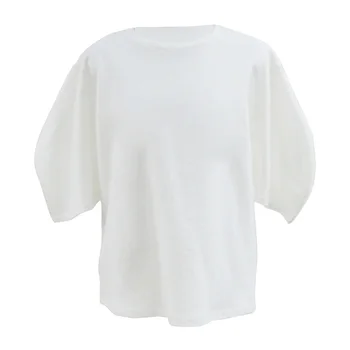 Priložnostne Trdna Majice Ženske Korejski Harajuku Bluze Elegantna Puff Pol Rokav Bombaž Vrhovi Bluzo Ženske 2021 Ženske Majice Blusas 10199