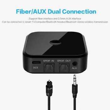 Dvojno Povezavo Bluetooth 5.0 o Oddajnik Sprejemnik Aptx Nizke Latence 3,5 mm SPDIF Domov TV, Brezžični Glasbeni Tok