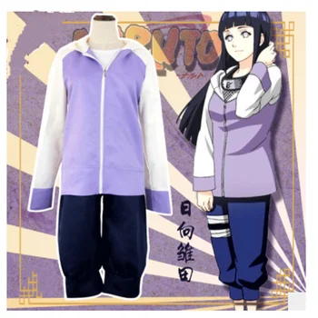 Anime Naruto Shippuuden Hinata Hyuga 2. Generacije Celoten Combo Nastavite Cosplay Kostum Za Dekle Ženske Športna oblačila (Jakna+Hlače)