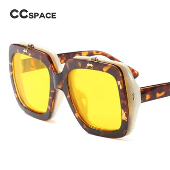 45501 Dvojno objektiv Flip Kvadratnih sončna Očala Moški Ženske Retro CCSPACE Očala blagovne Znamke Modnih Odtenkih