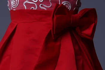 Cutestyles Sparkly Roža Punca Obleke Rdeča Stranka Dekle Oblačenja Z Loki Otroci, Oblačila, GD81125-163R