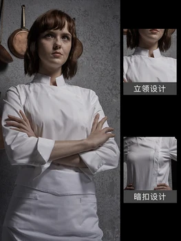 2020 pomlad visoko kakovostnega bombaža ženske dolg rokav kuhar enotno pekarna trgovina enotna uniforma ženski kuhar jakne