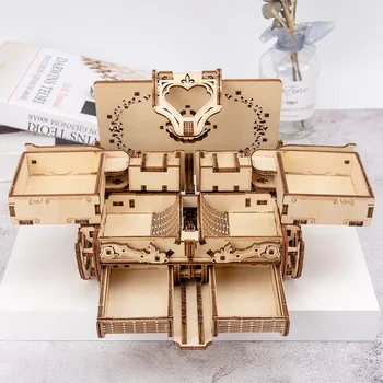 Lesena 3D Tri-dimenzionalni DIY Ročno Sestavljanje Strojev Montaža Antični Nakit Polje Obrti Darilo Okraski Zbiranje Igrač