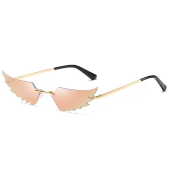 NAUQ modni barvi mačka oči, sončna očala ženske 2020 luksuzne blagovne znamke punk sončna očala brez okvirjev gradient objektiv osebnost krilo gafas