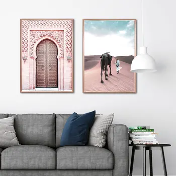 Maroko, Plakati, Tiskanje Sahara Nordijska Plakat Islam Wall Art Moderne Platno Slikarstvo Moda Stenske Slike Za Dnevno Sobo Unframe