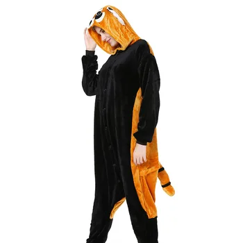 Halloween Ples Kostum Unisex Odraslih Onesie Flanela Živali Anime Zadrgo Rakun Cosplay Kostum